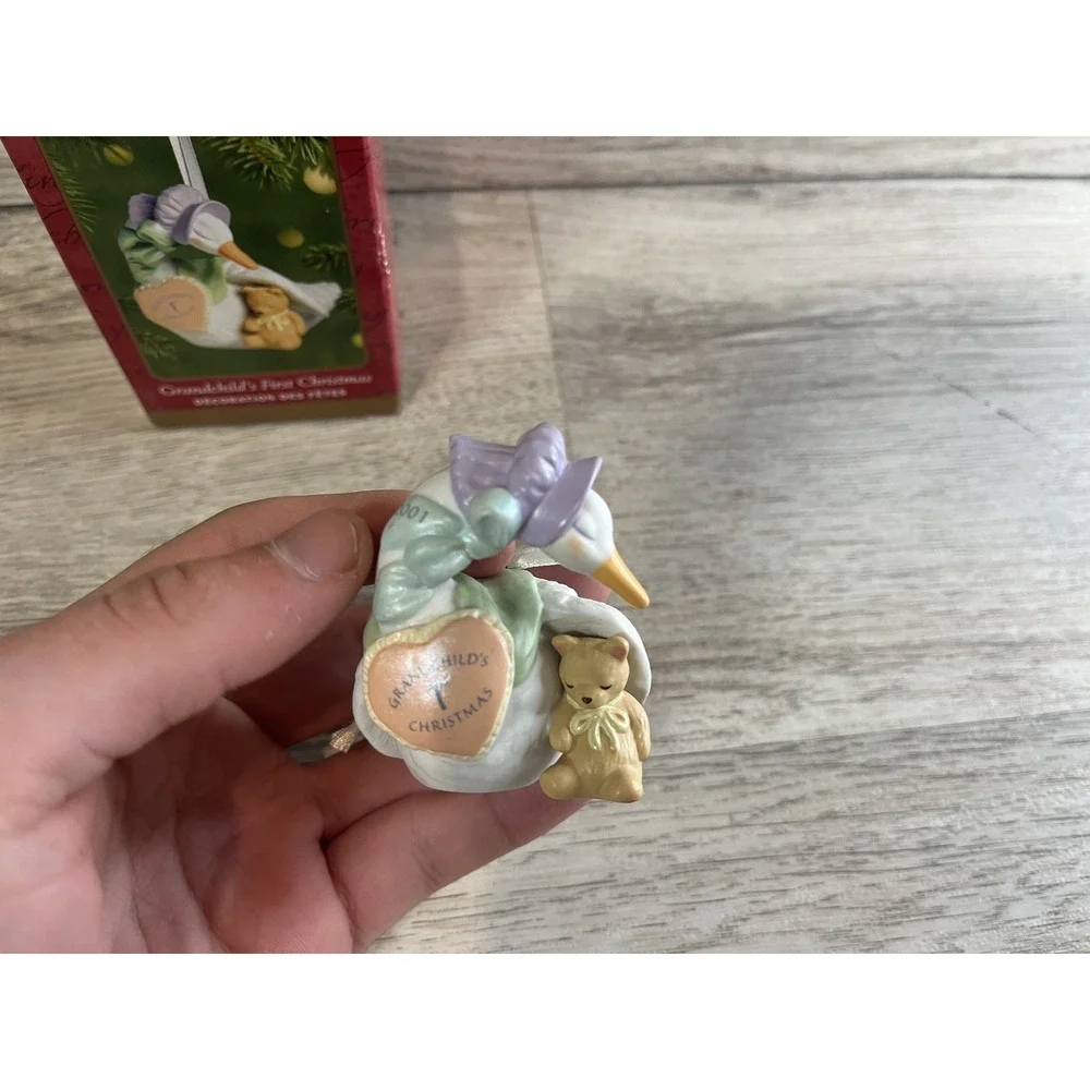 Hallmark Keepsake Grandchild's First Christmas  Ornament 2001‎ Goose Bird Baby